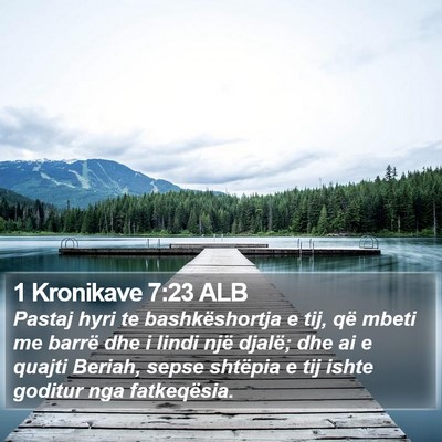 1 Kronikave 7:23 ALB Bible Verse Image