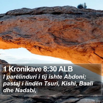 1 Kronikave 8:30 ALB Bible Verse Image