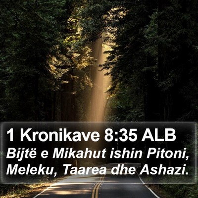 1 Kronikave 8:35 ALB Bible Verse Image