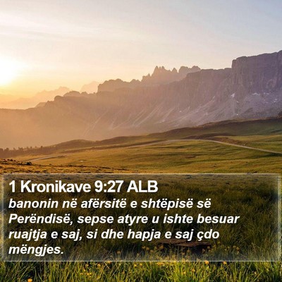 1 Kronikave 9:27 ALB Bible Verse Image