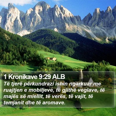 1 Kronikave 9:29 ALB Bible Verse Image