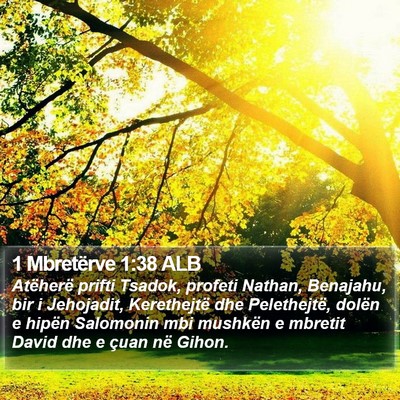 1 Mbretërve 1:38 ALB Bible Verse Image