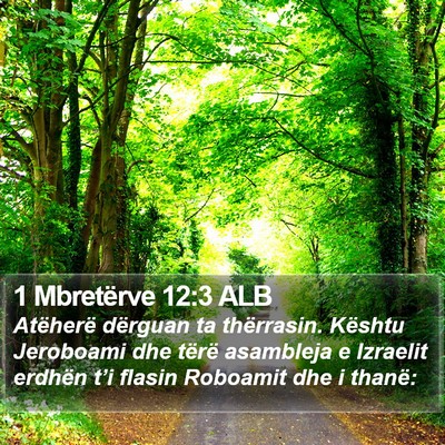 1 Mbretërve 12:3 ALB Bible Verse Image
