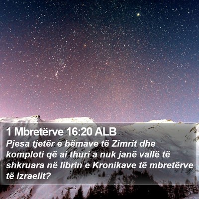 1 Mbretërve 16:20 ALB Bible Verse Image