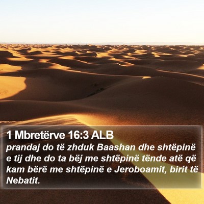 1 Mbretërve 16:3 ALB Bible Verse Image