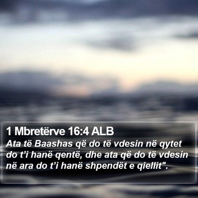 1 Mbretërve 16:4 ALB Bible Verse Image
