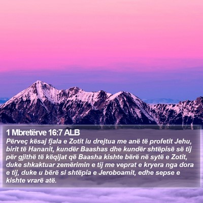 1 Mbretërve 16:7 ALB Bible Verse Image