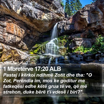 1 Mbretërve 17:20 ALB Bible Verse Image