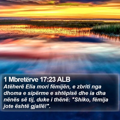 1 Mbretërve 17:23 ALB Bible Verse Image
