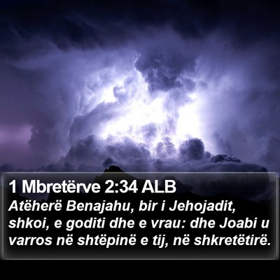 1 Mbretërve 2:34 ALB Bible Verse Image