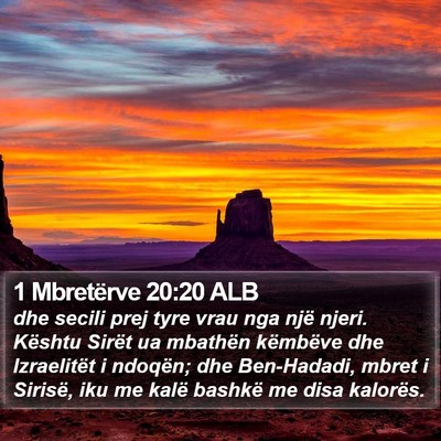 1 Mbretërve 20:20 ALB Bible Verse Image