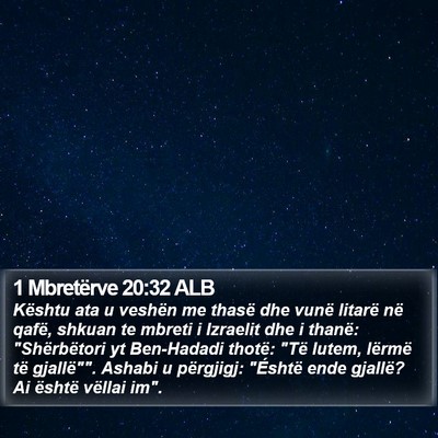 1 Mbretërve 20:32 ALB Bible Verse Image