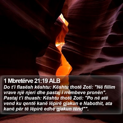 1 Mbretërve 21:19 ALB Bible Verse Image
