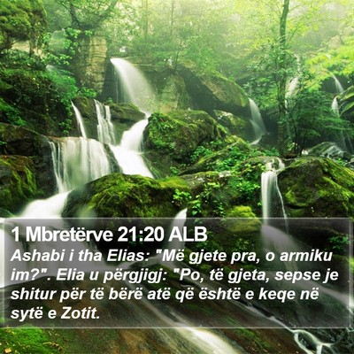 1 Mbretërve 21:20 ALB Bible Verse Image