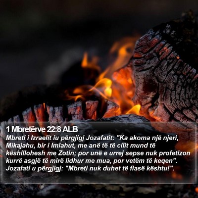 1 Mbretërve 22:8 ALB Bible Verse Image