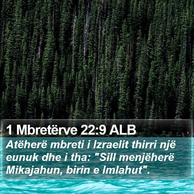 1 Mbretërve 22:9 ALB Bible Verse Image