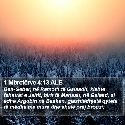 1 Mbretërve 4:13 ALB Bible Verse Image
