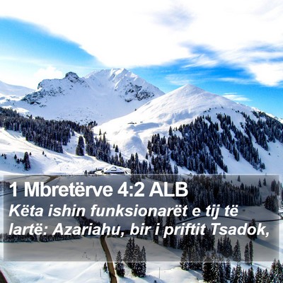 1 Mbretërve 4:2 ALB Bible Verse Image