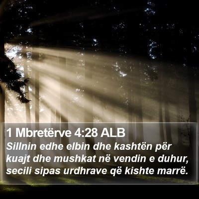 1 Mbretërve 4:28 ALB Bible Verse Image