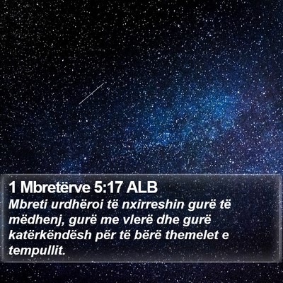 1 Mbretërve 5:17 ALB Bible Verse Image