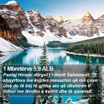 1 Mbretërve 5:8 ALB Bible Verse Image