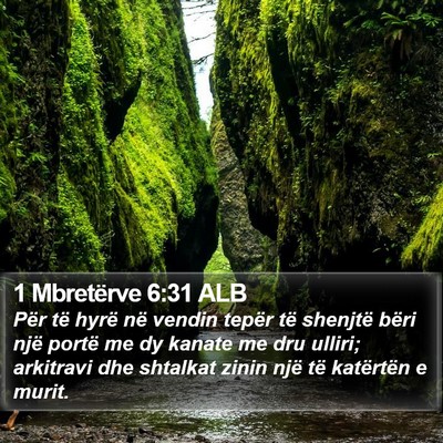 1 Mbretërve 6:31 ALB Bible Verse Image