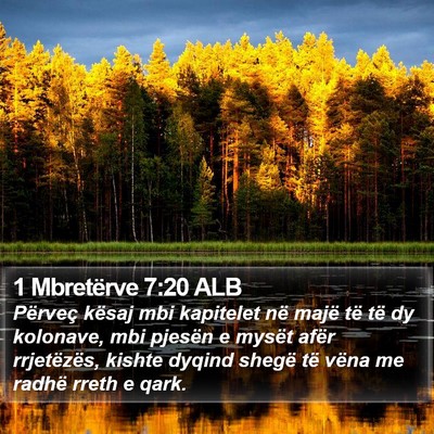 1 Mbretërve 7:20 ALB Bible Verse Image