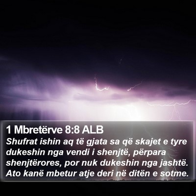 1 Mbretërve 8:8 ALB Bible Verse Image