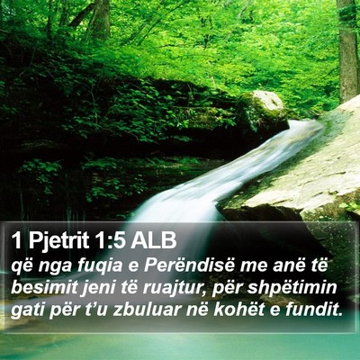 1 Pjetrit 1:5 ALB Bible Verse Image
