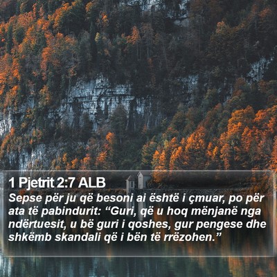 1 Pjetrit 2:7 ALB Bible Verse Image