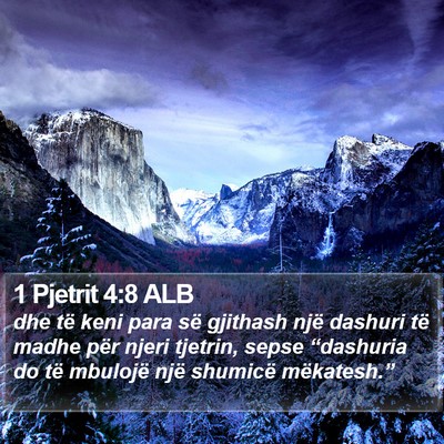 1 Pjetrit 4:8 ALB Bible Verse Image