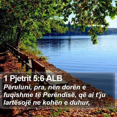 1 Pjetrit 5:6 ALB Bible Verse Image