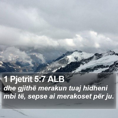 1 Pjetrit 5:7 ALB Bible Verse Image