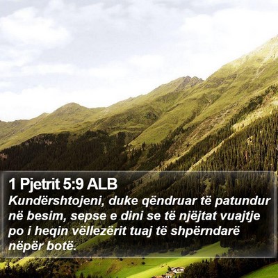 1 Pjetrit 5:9 ALB Bible Verse Image