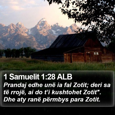 1 Samuelit 1:28 ALB Bible Verse Image