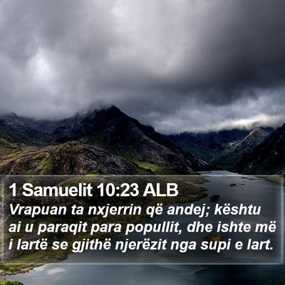 1 Samuelit 10:23 ALB Bible Verse Image