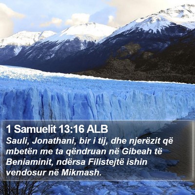 1 Samuelit 13:16 ALB Bible Verse Image