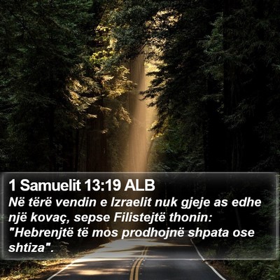 1 Samuelit 13:19 ALB Bible Verse Image