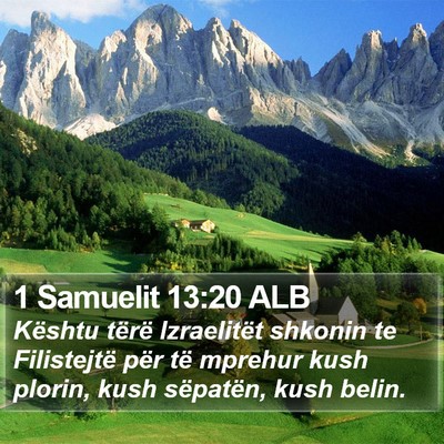 1 Samuelit 13:20 ALB Bible Verse Image