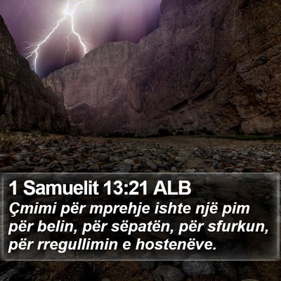 1 Samuelit 13:21 ALB Bible Verse Image
