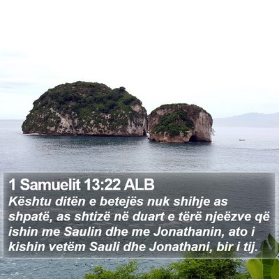 1 Samuelit 13:22 ALB Bible Verse Image