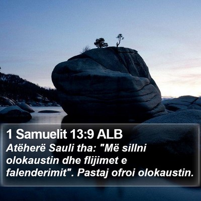 1 Samuelit 13:9 ALB Bible Verse Image