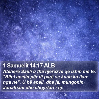 1 Samuelit 14:17 ALB Bible Verse Image