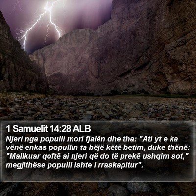 1 Samuelit 14:28 ALB Bible Verse Image