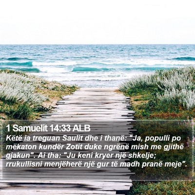 1 Samuelit 14:33 ALB Bible Verse Image