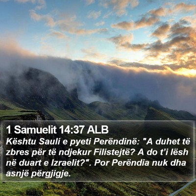 1 Samuelit 14:37 ALB Bible Verse Image