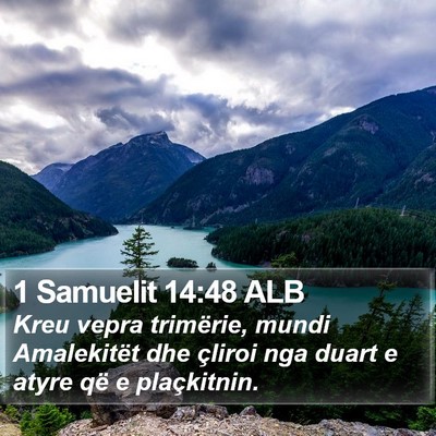 1 Samuelit 14:48 ALB Bible Verse Image