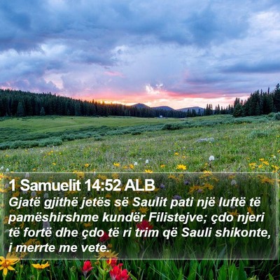 1 Samuelit 14:52 ALB Bible Verse Image