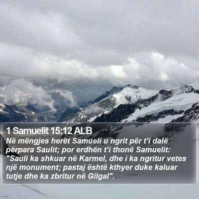 1 Samuelit 15:12 ALB Bible Verse Image