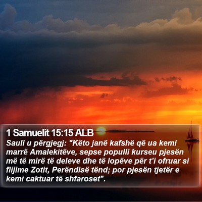 1 Samuelit 15:15 ALB Bible Verse Image